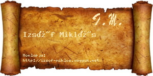 Izsóf Miklós névjegykártya