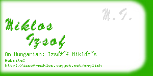 miklos izsof business card